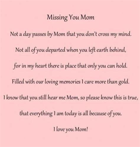 10 Loving Quotes About Missing Mom In 2020 Miss Mom I Miss My Mom