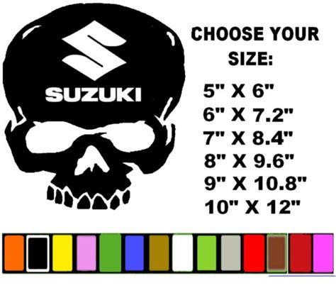 Suzuki Skull Sticker Decal Snowmobile Motorcycle Any Size Or Color