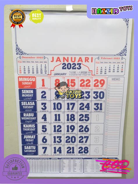Kalender Dinding Arab Polos Tahun 2023 Lazada Indonesia