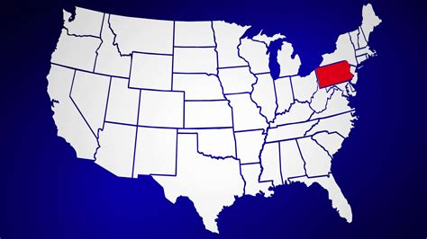 Pennsylvania Pa Animated State Map Usa Zoom Stock Motion Graphics Sbv