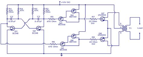 60w Inverter Using Transistors Circuit Diagram