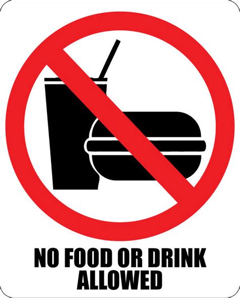 No Food Or Drink Sticker Decal Waterproof Outdoor High