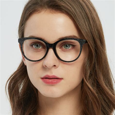 Lindsay Cat Eye Blacksilver Full Frame Acetate Eyeglasses Glassesshop