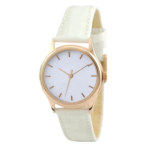 Ladies Rose Gold Watch White With White Strap By Sandmwatch On Etsy