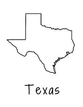 The texas tech red raiders colors are burnt orange and white. Texas Map Coloring Page | Coloring pages, Texas map, Texas ...