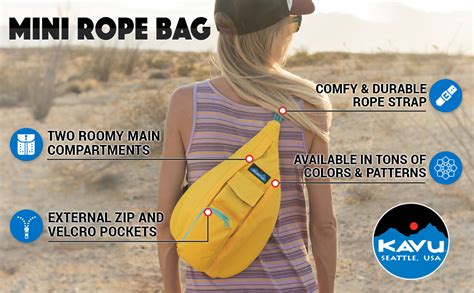 Kavu Mini Rope Sling Bag Crossbody Polyester Backpack Bw