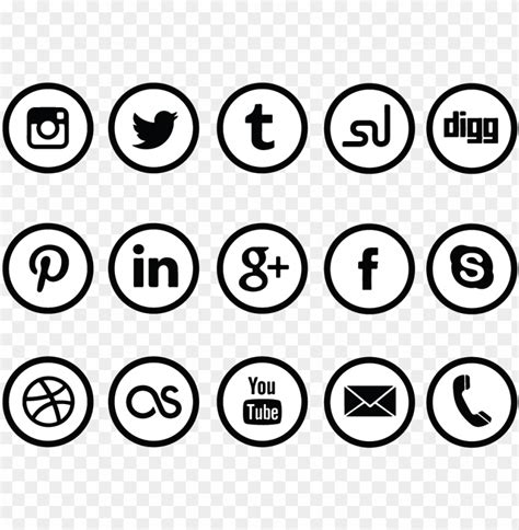 Download Circle Social Media Icon Set Transparent Circle Social Media