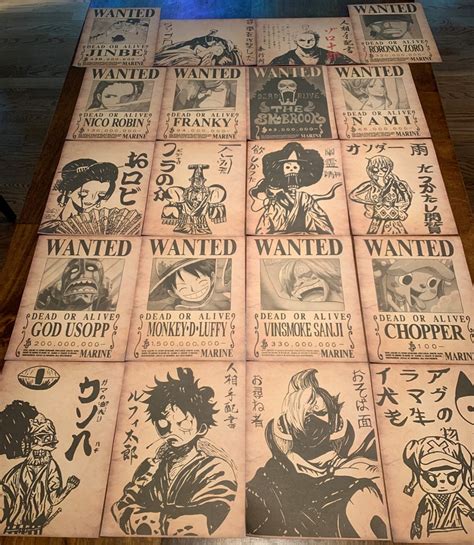 One Piece Luffy Zoro Wanted Posters Wano High Quality Bounty Etsy