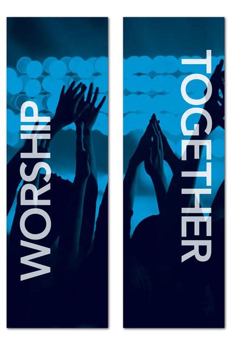 Worship Together Pair Banner Church Banners Outreach Marketing
