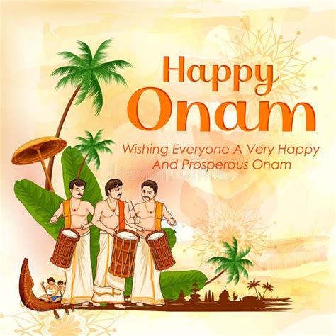 Happy Onam Holiday Festival Background Of Kerala South India Stock