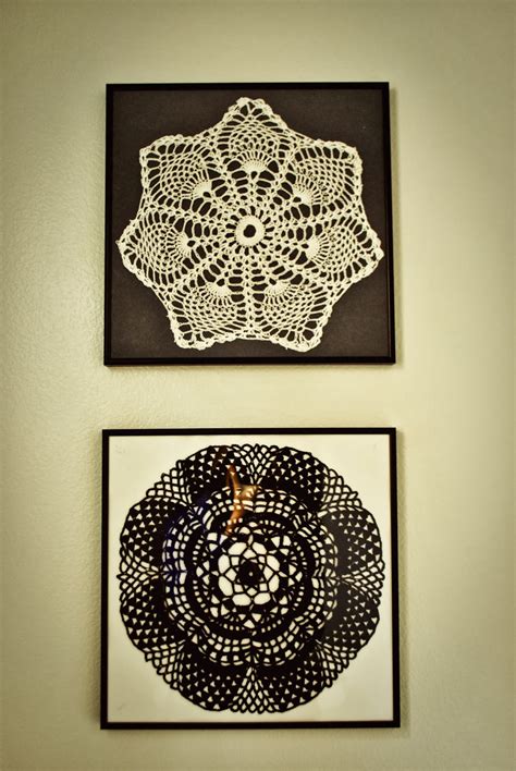 Framed Crochet Doilies Wall Art