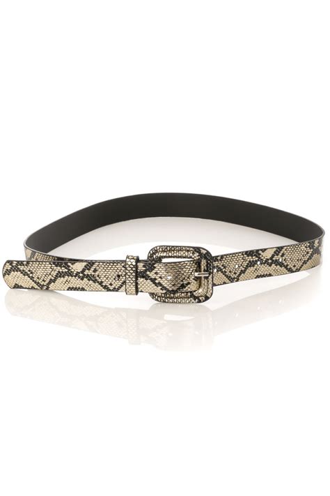 G Faux Leather Snake Print Belt Belts