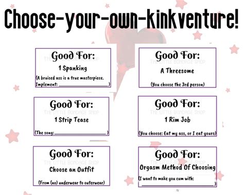 Printable Sex Coupons For Kink Sex Game For Couples Kinky Etsy Uk