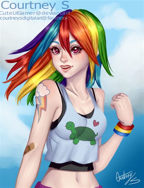 Human Rainbow Dash With Speedpaint By Courtney S Art On Deviantart