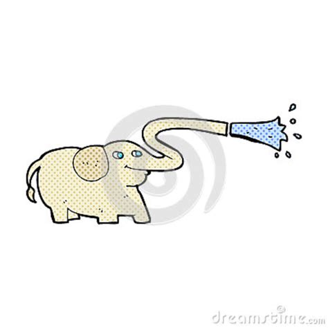 Comic Cartoon Elephant Squirting Water Stock Illustration Illustration Of Comic Squirting