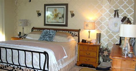 If your present headboard looks too bulky for this arrangement, replace it with a salvaged iron gate or a shorter upholstered panel. Master Bedroom Update | Hometalk