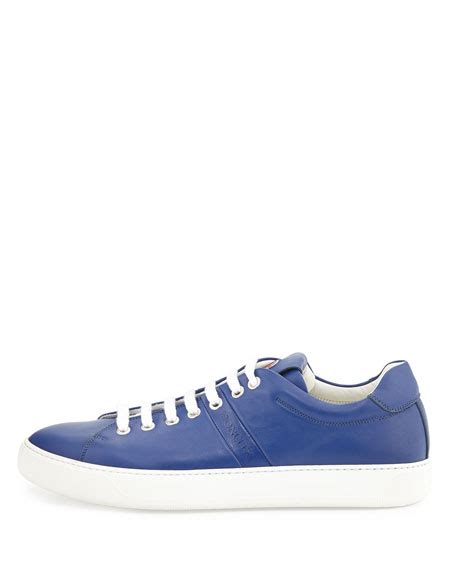 Moncler Vincent Low Top Leather Sneaker Blue