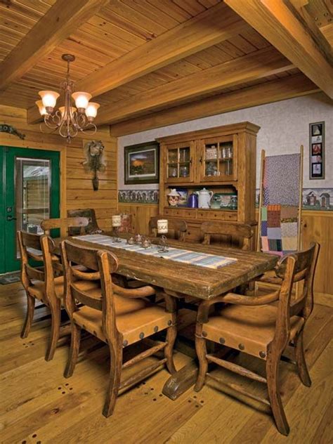 Rustic Dining Set Suwannee River Log Homes Rustic Dining Room