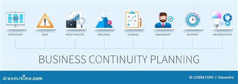 Business Continuity Planning Infographic In 3d Style Stock Vector