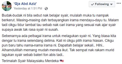 Strategi serampang dua mata ini bukan sahaja dapat menyemai semangat perpaduan dalam kalangan remaja malahan mampu. VIDEO Merdu Dendangkan Syair Merdeka, Cikgu Jelita Ini ...