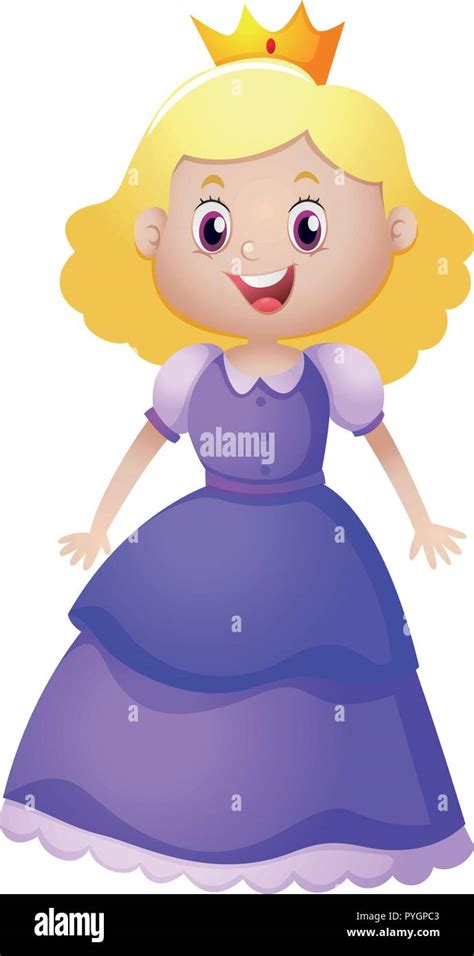Princess In Purple Dress Illustration Stock Vector Image And Art Alamy