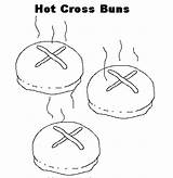 Cross Buns Coloring Template sketch template