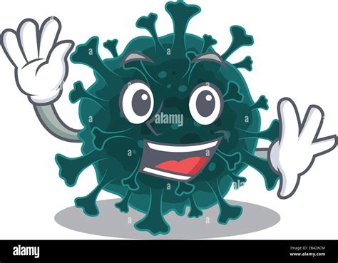 Smiley Coronavirus Covid 19 Dibujos Animados Mascota Diseño Con La Mano
