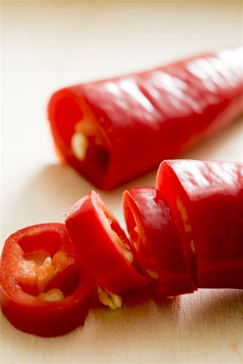 Close Up On Sliced Red Hot Chill Pepper Free Stock Image