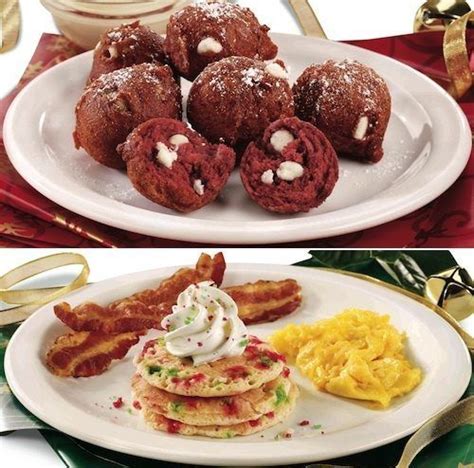 Denny's strawberry pancake puppies son deliciosas donas caseras. Red Velvet Pancake Puppies and Christmas Cookie Pancakes: Denny's Latest Culinary Horrors | Food ...