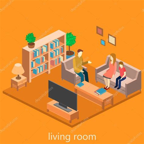 Isometric Interior Of Living Room Stock Vector Image By ©reenya 109834092