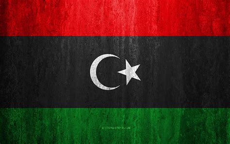 Flag Of Libya Stone Background Grunge Flag Africa Libya Flag Grunge