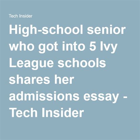 High School Senior Who Got Into 5 Ivy League Schools Shares Her