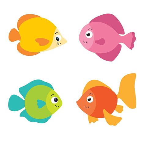 poisson coloré set vector clipart design 5623823 Art vectoriel chez