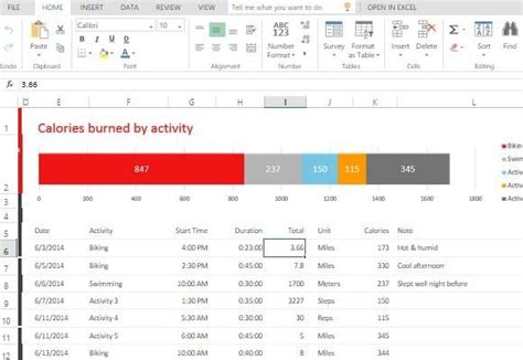 Exercise Activity Tracker Template For Excel