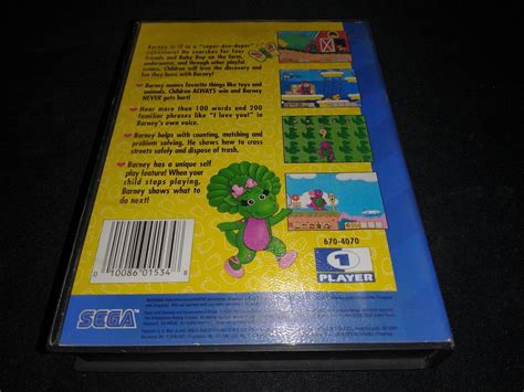 Barneys Hide And Seek Game Sega Genesis Exmt Condition Complete N Box
