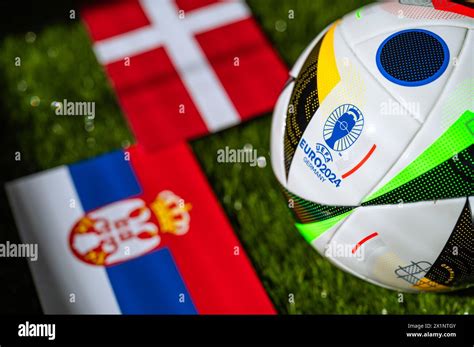 LEIPZIG, GERMANY, APRIL 17, 2024: Denmark vs Serbia, Euro 2024 Group C
