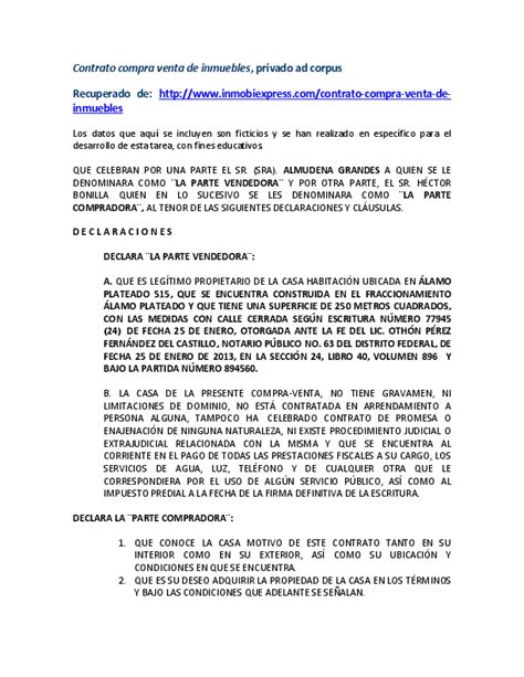 Modelo De Carta De Autorizacion Contrato De Compraventa De Inmueble Pdf