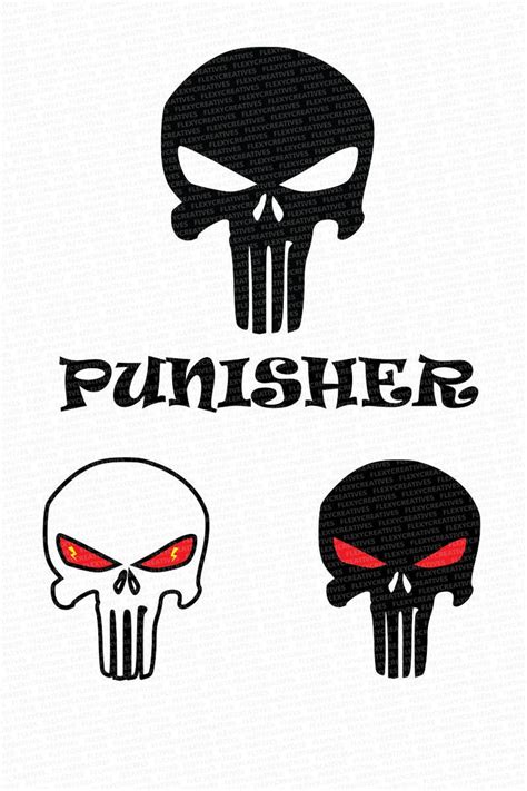 Punisher Vector Clipart Cut File Punisher Clip Art Etsy