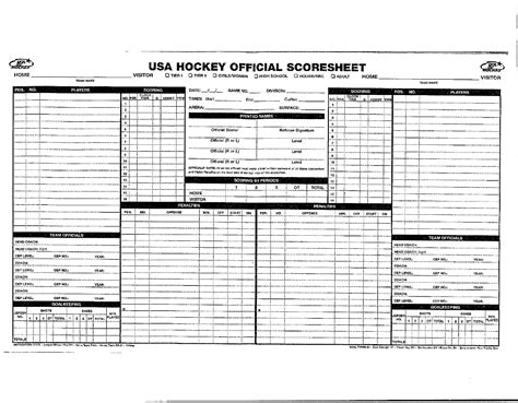 Download Hockey Score Sheet For Free Formtemplate