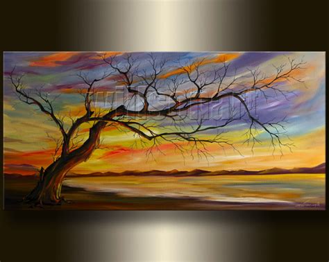 Modern Landscape Original Canvas Oil Painting Abstract