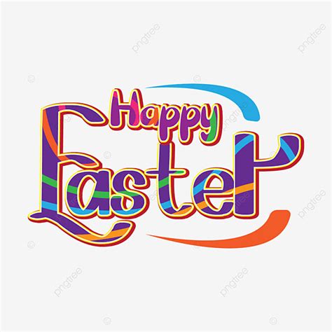 Cute Happy Easter Clipart Vector Happy Easter Text Cute Typography