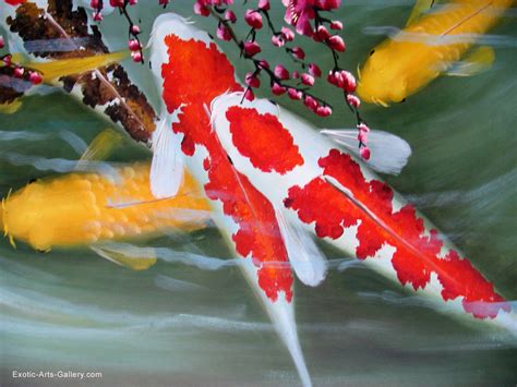 Koi Painting, Koi Fish Painting, Feng Shui Fish Painting