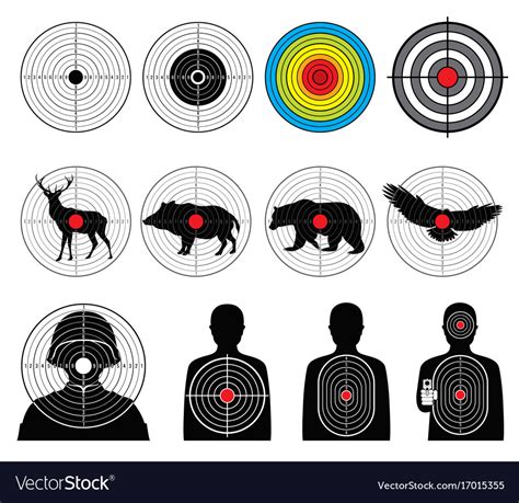 Targets For Shooting With Silhouette Man And Vector Image