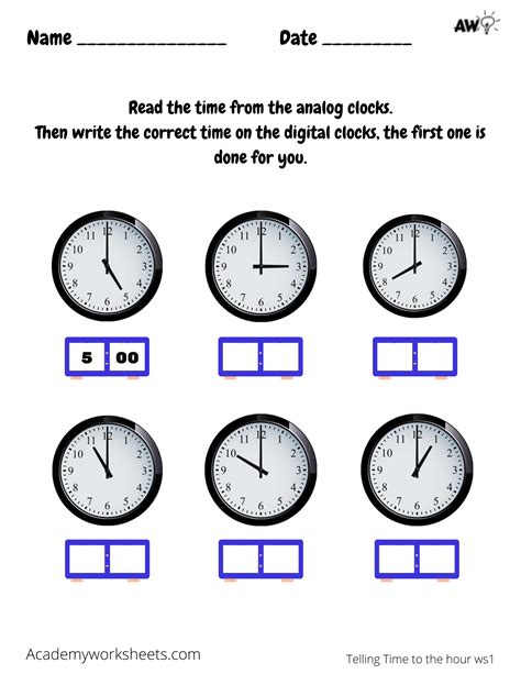Clock Worksheets Telling Time To The Hour Clock Teach Time To Hour