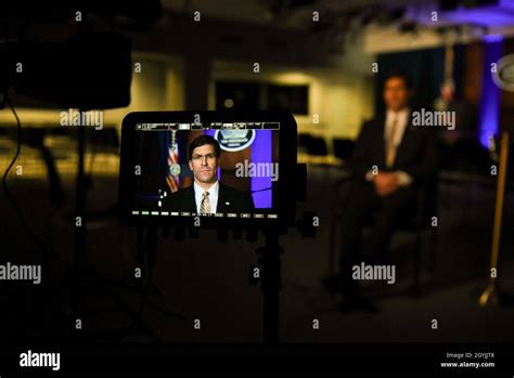 Defense Secretary Mark T Esper Sits For A Video Interview With Cnn