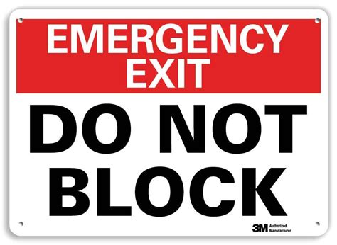 Emergency Exit Do Not Block Sign By Smartsign 10 X 14 3m