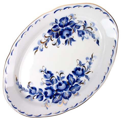 Serving Dish Hand Painted Blue And White Tatiana Porcelain Dinner Plate