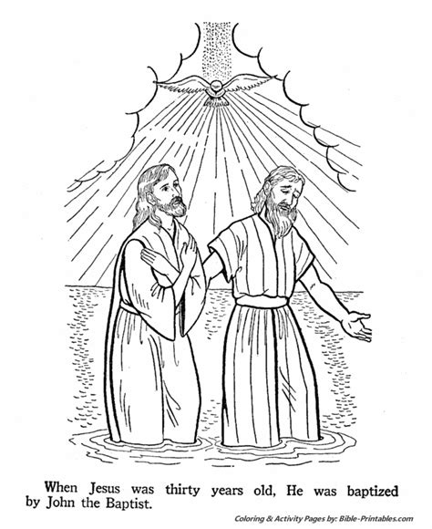 The Baptism Of Jesus Jesus Coloring Pages Bible Coloring Pages John