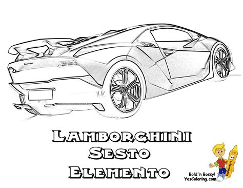 Rich Relentless Lamborghini Cars Coloring | Race Cars | Free