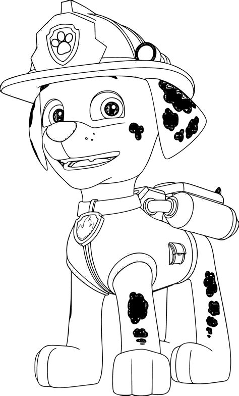Paw Patrol Marshall Coloring Pages (20 Printable Sheets, Simple to Draw